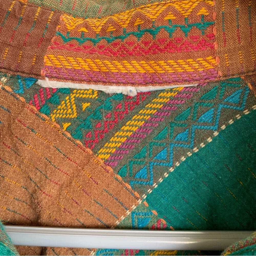 Vintage Multicolor Patchwork Button Front Women’s… - image 4